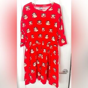 Cakeworthy Paul Frank Women's Red Dress cute print. New with tag